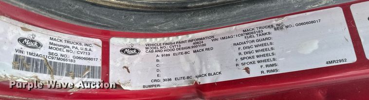 image for item EM2078 2007 Mack CV713 Granite dump truck