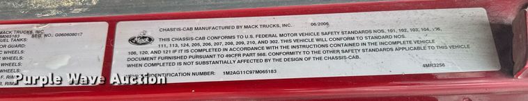 image for item EM2078 2007 Mack CV713 Granite dump truck
