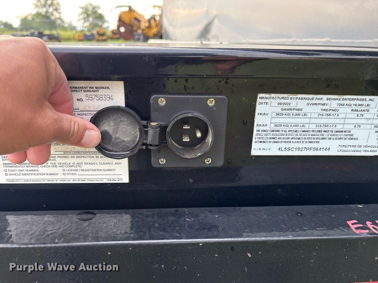 image for item EM2585 2023 Behnke Trailers dump trailer