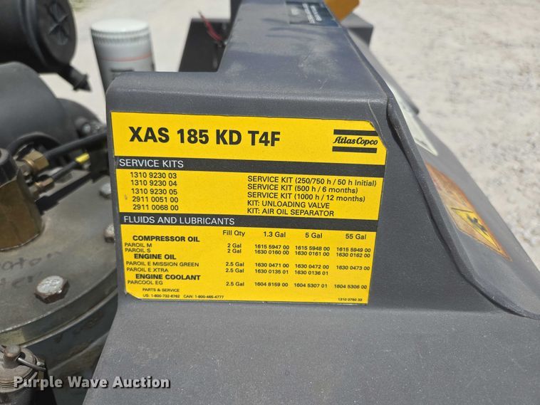 image for item EN3891 Atlas Copco XAS 185 49 HP air compressor