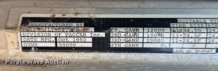 image for item EN4582 1993 Peterbilt 378 dump truck