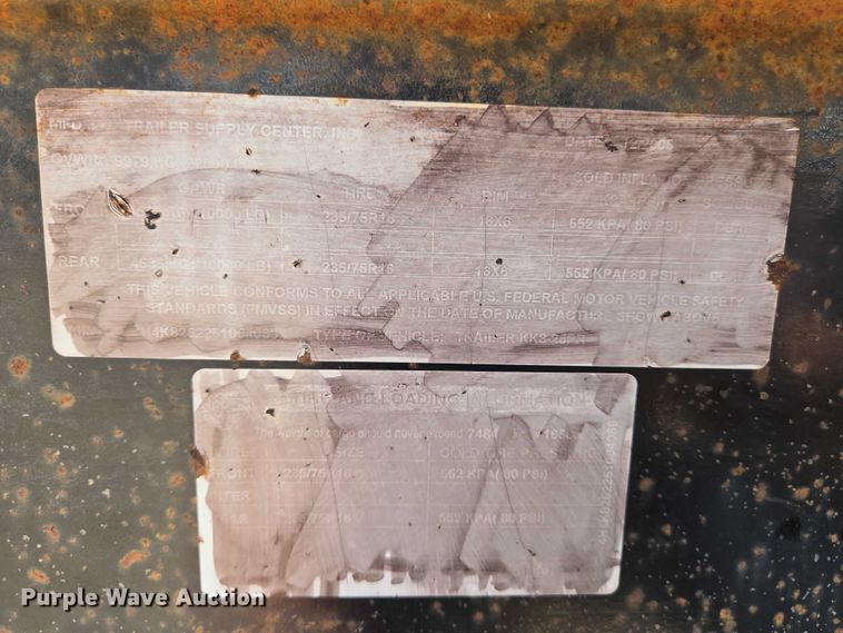 image for item EN8112 2005 Trailer Supply Center  KK8-25PR equipment trailer