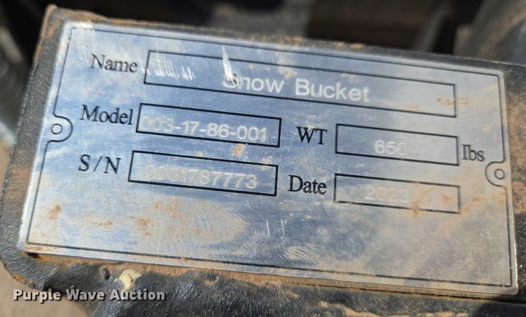 image for item EN8120 2023 Snow Bucket 003-17-86-001 skid steer dozer blade