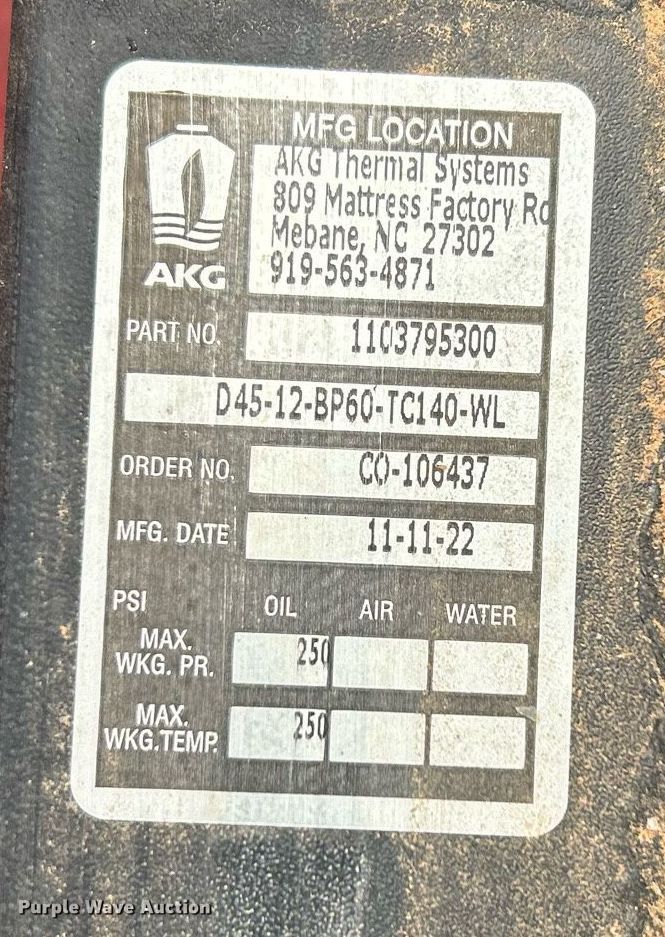 image for item EX9287 Fecon 074-50-002 hydraulic oil cooler