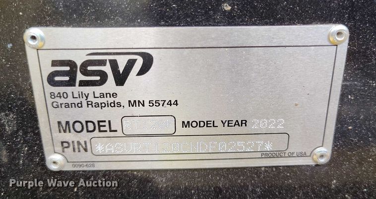 image for item YA0585 2022 ASV RT120 Forestry tracked skid steer loader