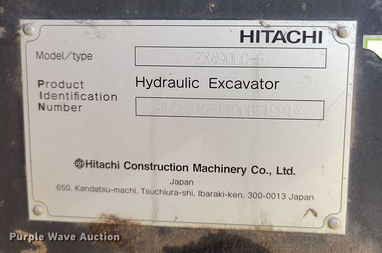 image for item YA0650 2023 Hitachi ZX490LC-6 excavator