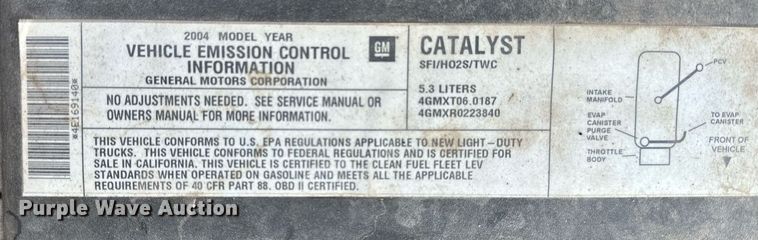 image for item DF8556 2004 Chevrolet Silverado 1500 pickup truck