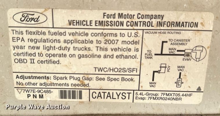 image for item DF8557 2007 Ford F150 SuperCab pickup truck