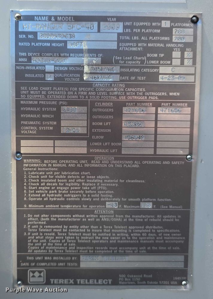 image for item DR3788 2009 Freightliner Business Class M2 bucket truck