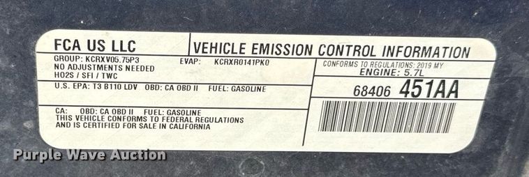 image for item DS4364 2019 Dodge Charger Police  