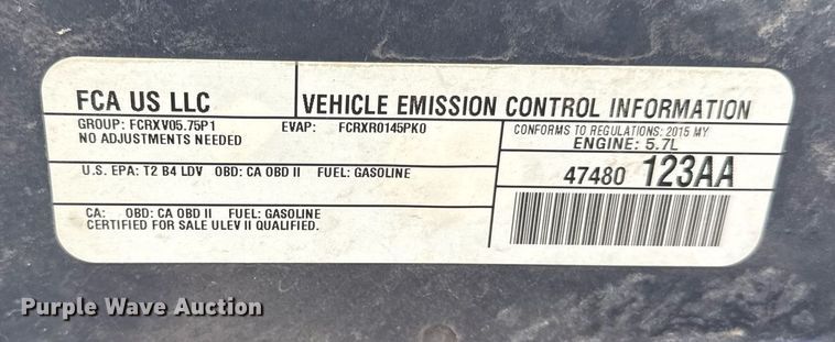 image for item DS4365 2015 Dodge Charger Police  