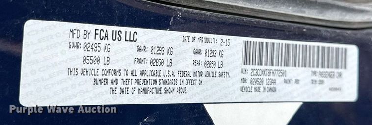 image for item DS4365 2015 Dodge Charger Police  