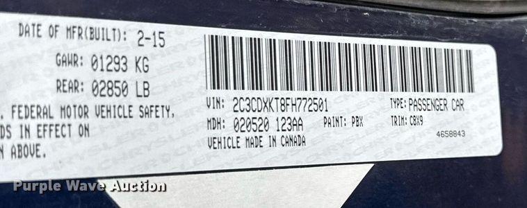 image for item DS4365 2015 Dodge Charger Police  