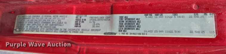 image for item DT6925 1996 Freightliner FL70 Business Class pumper fire truck