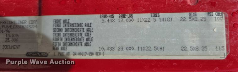 image for item DT6925 1996 Freightliner FL70 Business Class pumper fire truck