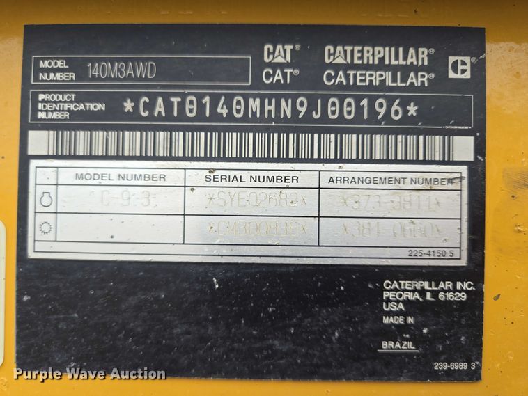 image for item DT7219 2015 Caterpillar 140M3 AWD motor grader