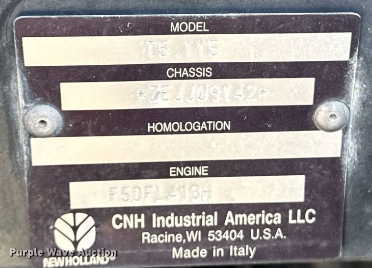 image for item DU7832 2014 New Holland T5.115 MFWD tractor