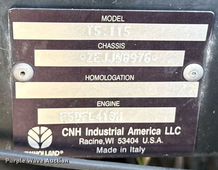 image for item DU7833 2014 New Holland T5-115 MFWD tractor