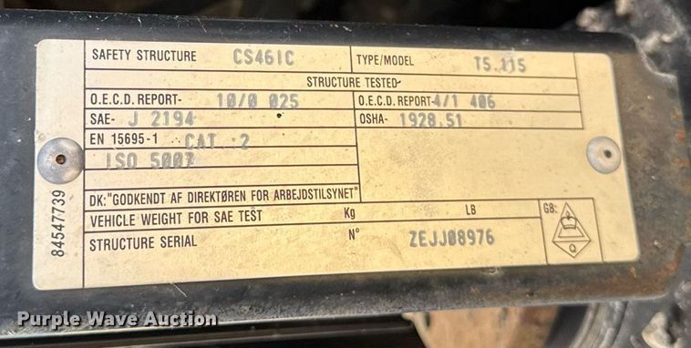 image for item DU7833 2014 New Holland T5-115 MFWD tractor