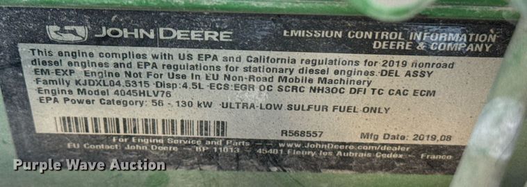 image for item DU7846 2019 John Deere 5100E MFWD tractor