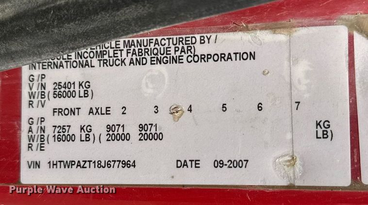 image for item DU7851 2008 International 7500 dump truck