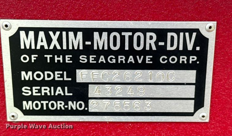 image for item DU9882 1975 Maxim Motor pumper fire truck