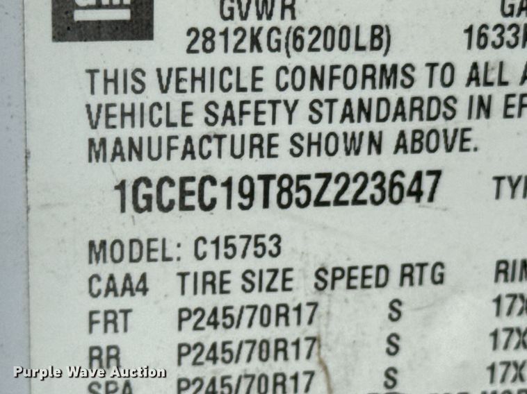 image for item DU9905 2005 Chevrolet Silverado 1500 Ext. Cab pickup truck