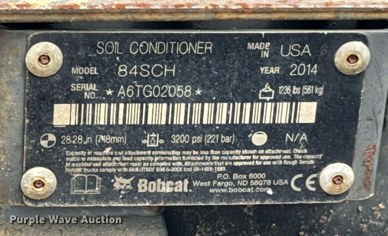 image for item DU9913 Bobcat 84SCH skid steer soil conditioner