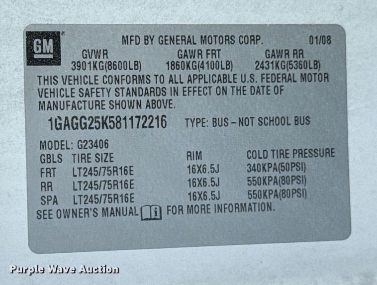 image for item DU9914 2008 Chevrolet Express G2500 van