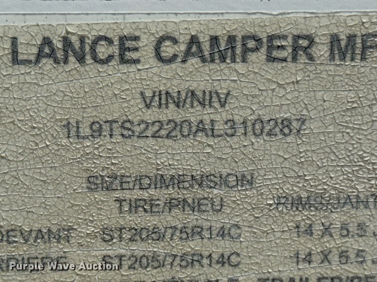 image for item DU9941 2010 Lance camper