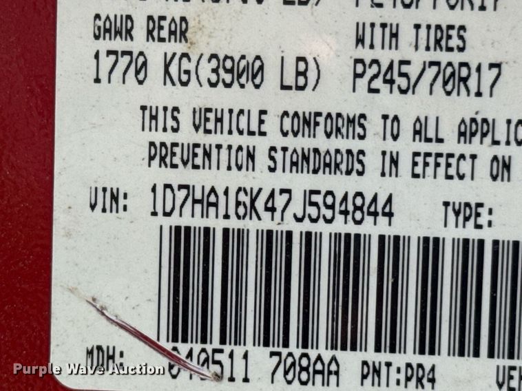 image for item DU9942 2007 Dodge Ram 1500 pickup truck