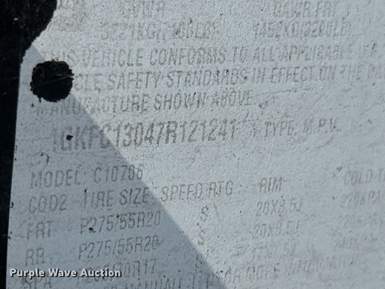 image for item DU9943 2007 GMC Yukon SUV