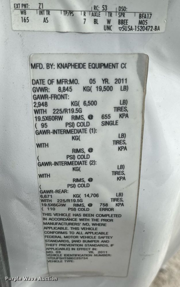 image for item DV4173 2011 Ford F550 XL utility / service truck