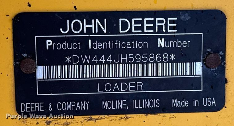 image for item DV4179 2005 John Deere 444J wheel loader