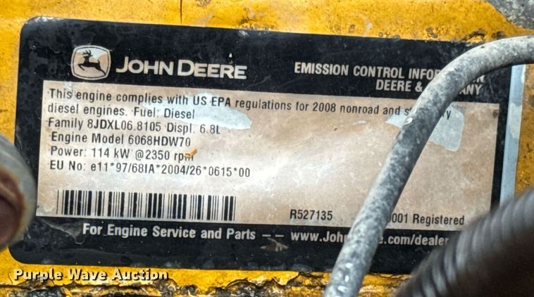 image for item DV4181 2008 John Deere 544J high lift wheel loader