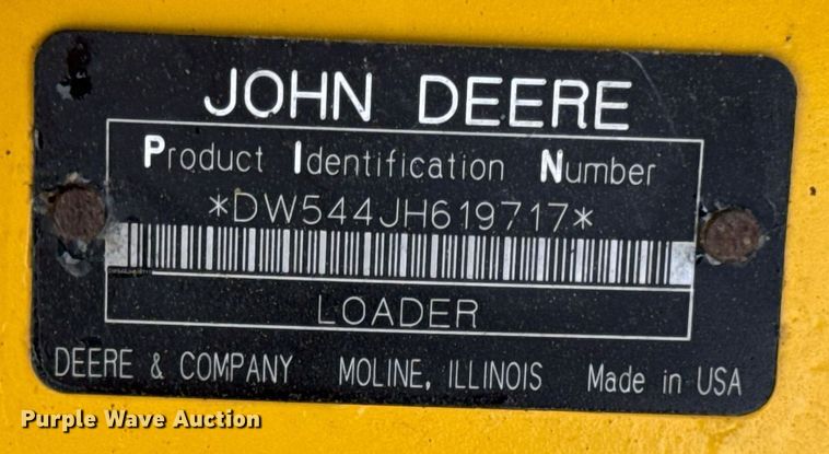 image for item DV4181 2008 John Deere 544J high lift wheel loader