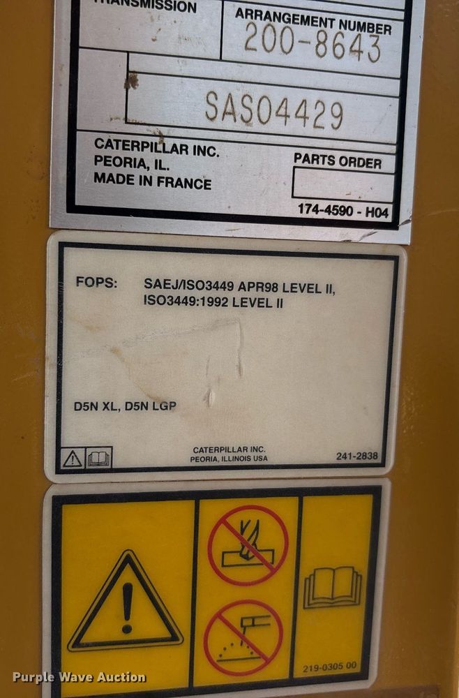 image for item DW7095 2006 Caterpillar D5N XL dozer