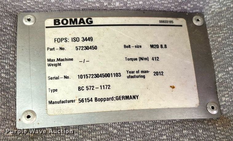 image for item DW7099 2012 Bomag BC1172RB3 landfill compactor