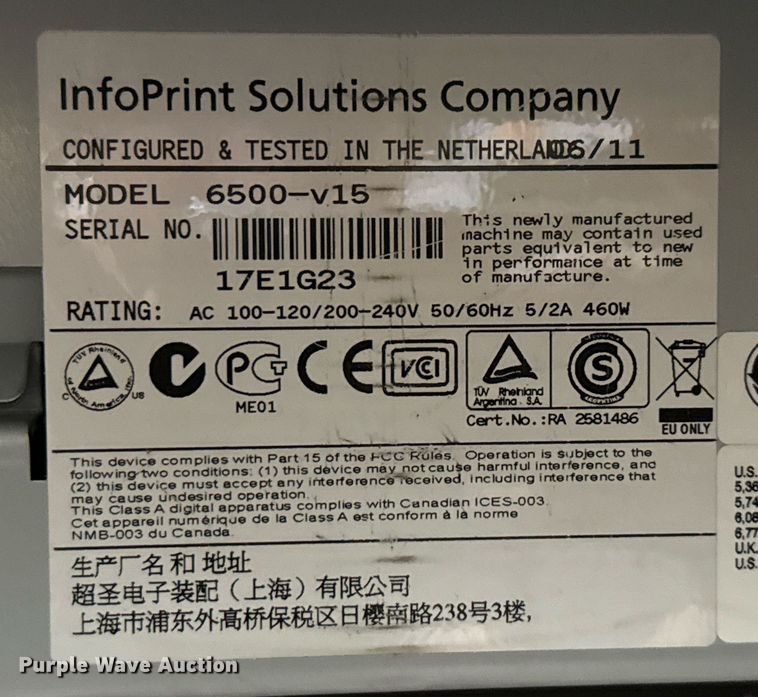 image for item DX5527 Ricoh InfoPrint 6500 printer