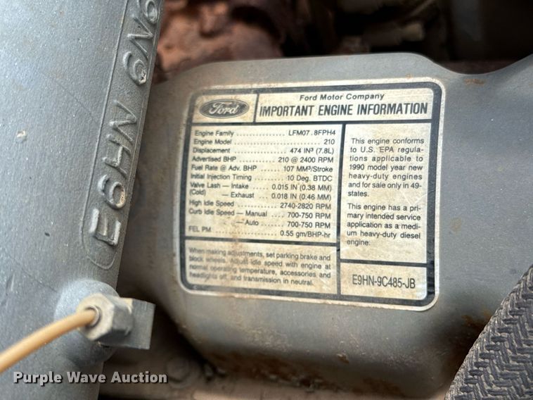 image for item DX5534 1991 Ford F800F dump truck