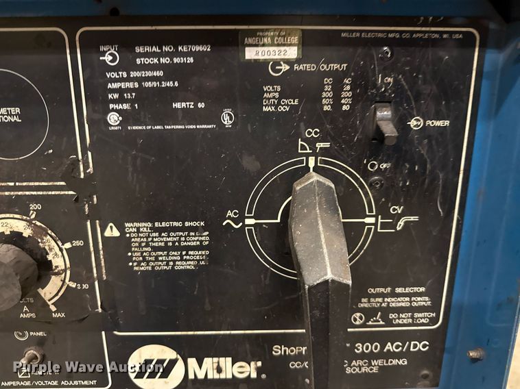 image for item DX5536 (2) Miller Shopmaster 300 welder