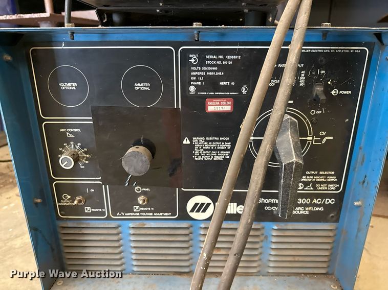 image for item DX5538 (2) Miller Shopmaster 300 AC/DC welder