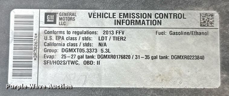 image for item DX5545 2013 Chevrolet Tahoe Police  SUV