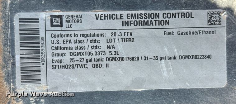 image for item DX5596 2012 Chevrolet Tahoe Police  SUV