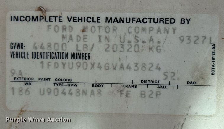 image for item DX5597 1986 Ford LT9000 semi truck