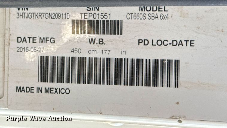 image for item DX5599 2016 Caterpillar CT660S dump truck