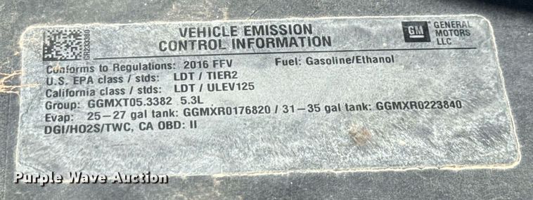 image for item DX5600 2016 Chevrolet Tahoe Police SUV