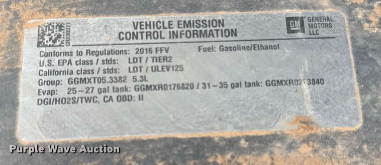 image for item DX5601 2016 Chevrolet Tahoe Police SUV