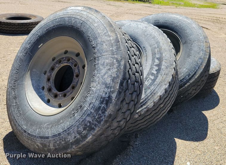 image for item DX7113 (4) Double Coin 425/65R22.5 tires and wheels