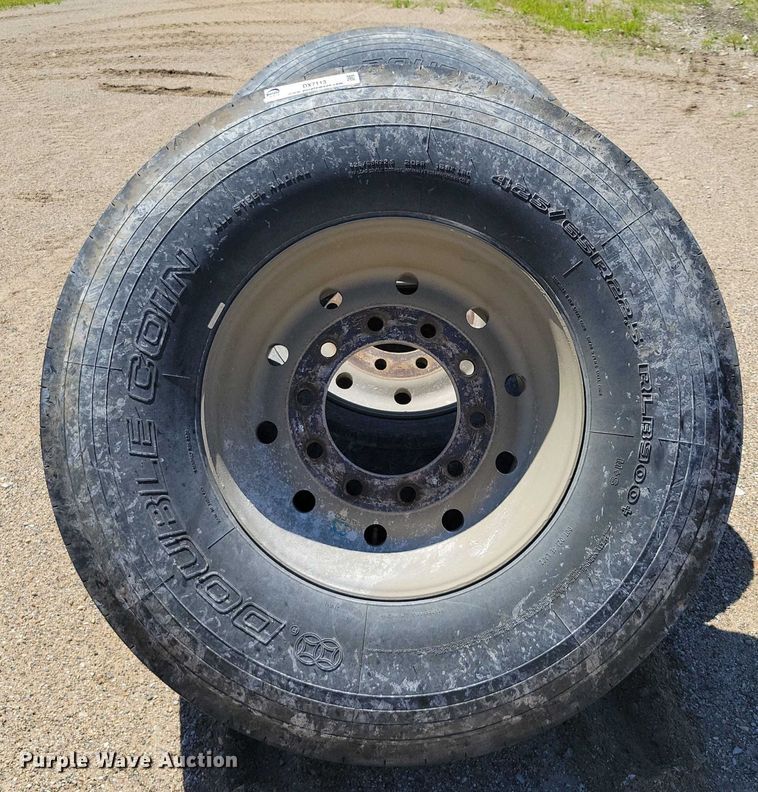image for item DX7113 (4) Double Coin 425/65R22.5 tires and wheels